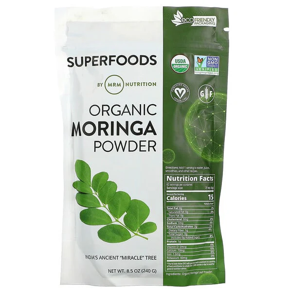 MRM Super Foods 100% Raw Organic Pure Moringa Powder - 240g