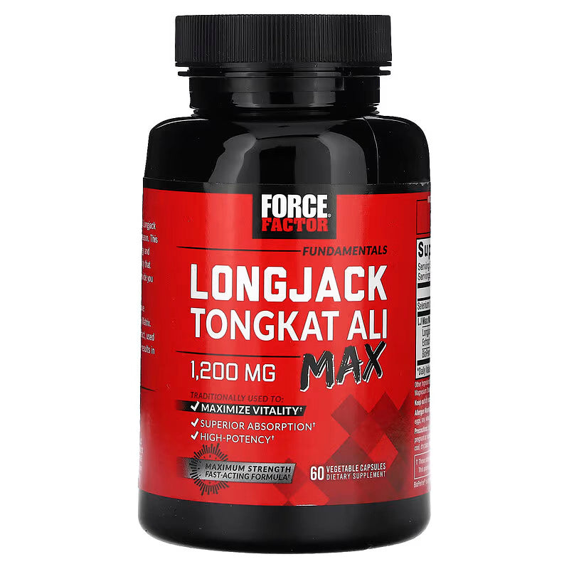 Force Factor Longjack Tongkat Maximum Strength - 1200mg 60 Veg Capsules