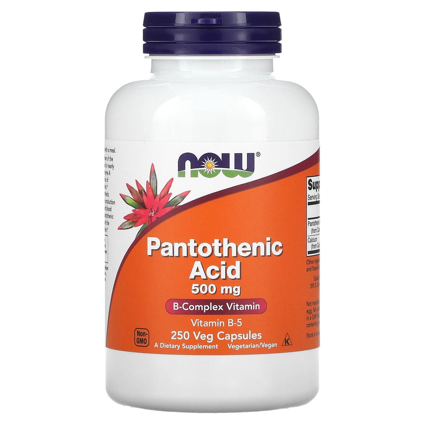 NOW Foods Pantothenic Acid Vitamin B5 - 500mg 250 Veg Capsules