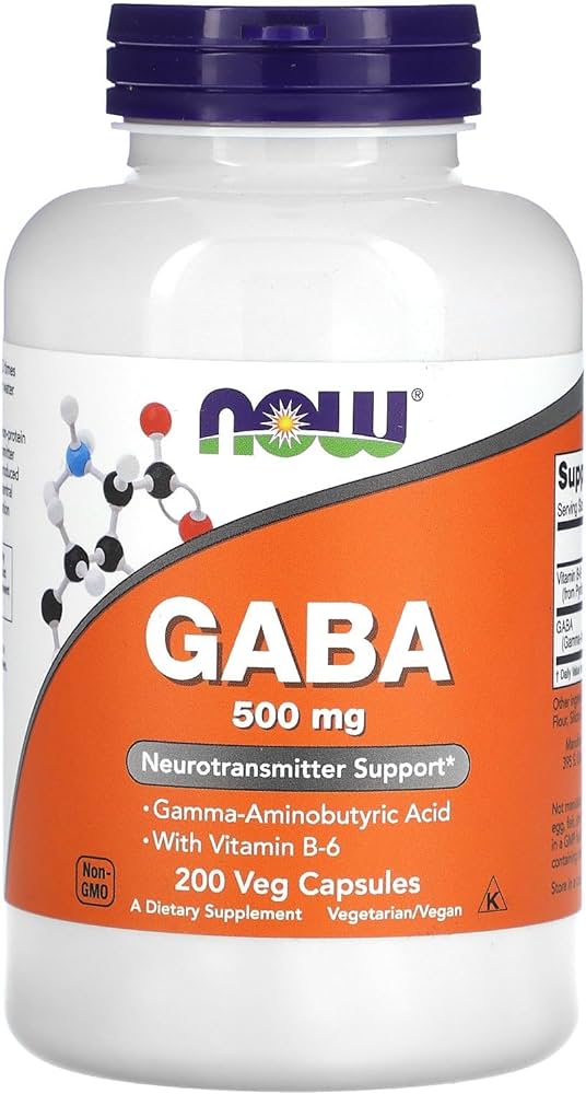 Now Foods GABA 500mg w/ Vitamin B6 - 100/200 Veg Capsules