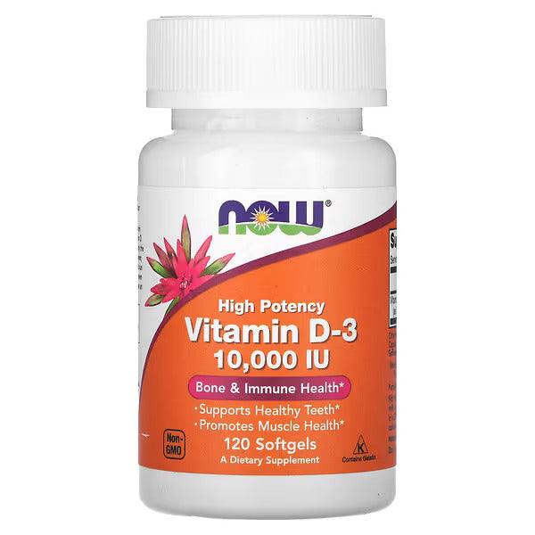 NOW Foods Vitamin D D3 Cholecalciferol - 10000IU 120 Softgels