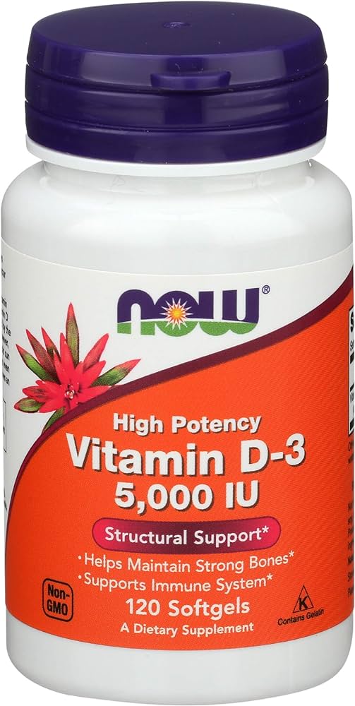 NOW Foods Vitamin D3 - 5000IU 120 Softgels