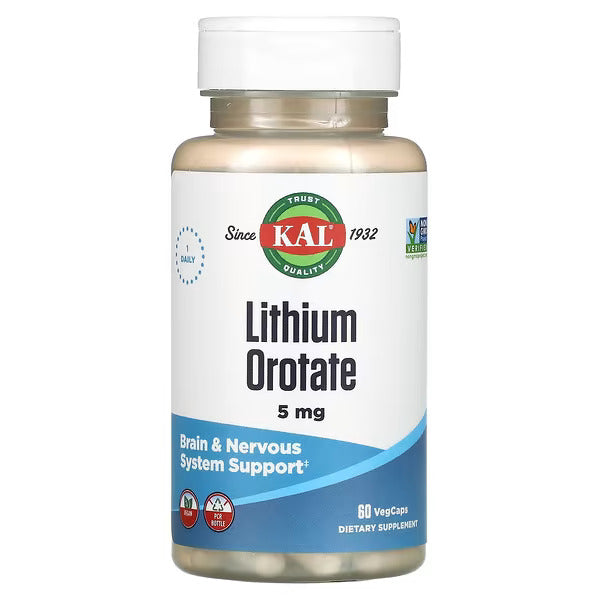 KAL Lithium Orotate - 5mg 60 Capsules