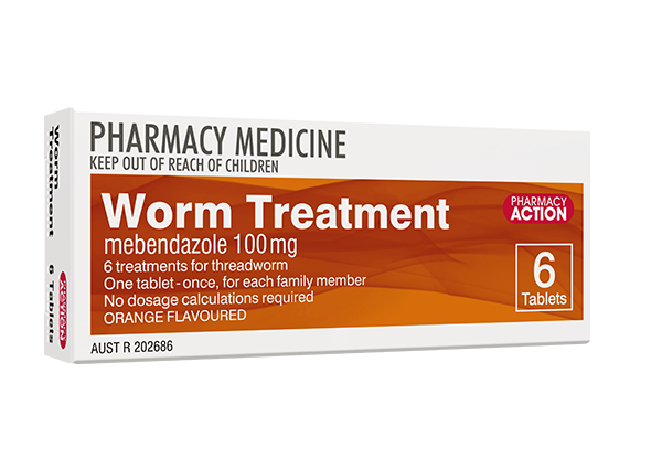 Pharmacy Action Worm Treatment - 6 Tablets (Same as Ver-Mox or Combantrin)