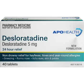 Desloratidine 24 Hour Allergy Relief 5mg 40 Tablets (Same as Desonex/Aerius)