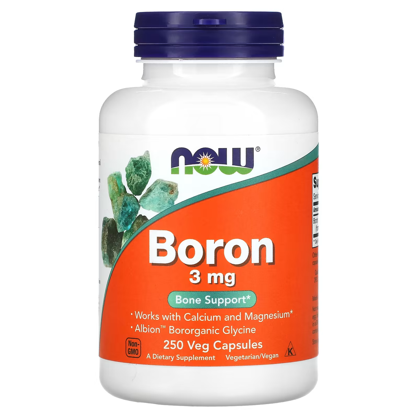 NOW Foods Boron - 3mg 250 Veg Capsules