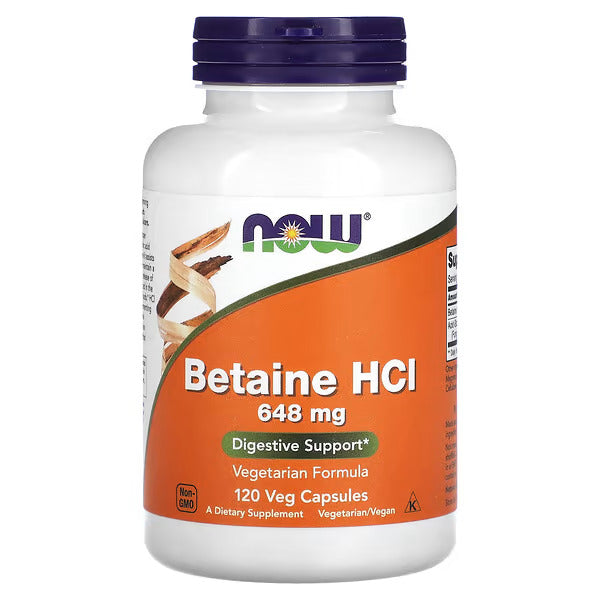 NOW Foods Betaine HCL - 648mg 120 Veg Caps