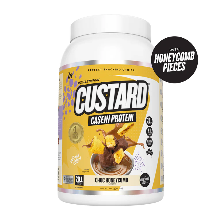 Muscle Nation Casein Custard Protein Powder 1kg - Twin Pack