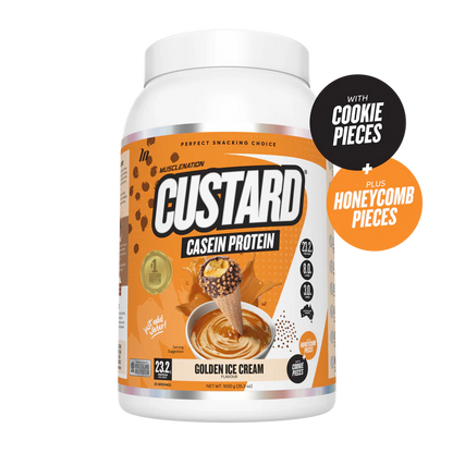 Muscle Nation Casein Custard Protein Powder 1kg - Twin Pack