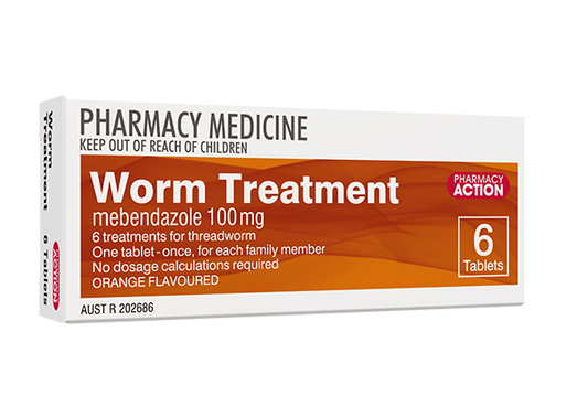 Pharmacy Action Worm Treatment - 6 Tablets (Same as Ver-Mox or Combantrin)